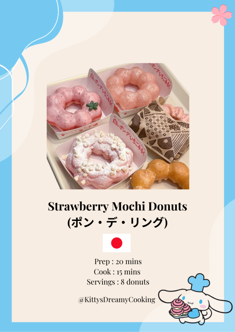 ポン・デ・リング – Strawberry Mochi Donuts