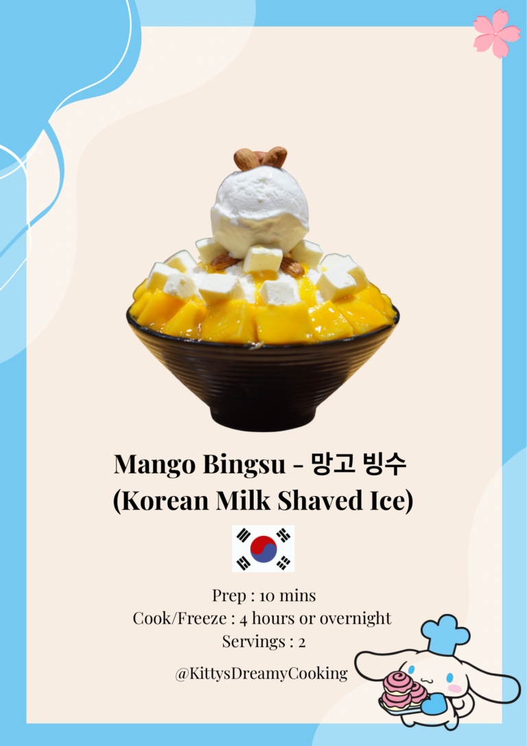 망고 빙수 – Mango Bingsu Recipe (Korean Milk Shaved Ice)