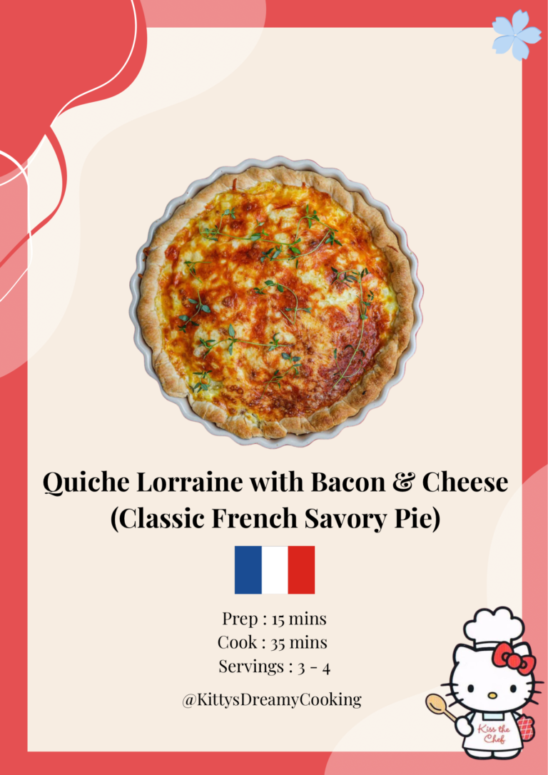 Classic Quiche Lorraine with Bacon & Cheese